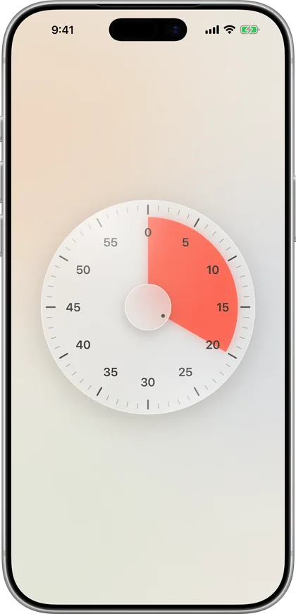 Otso's Glass face on iPhone: translucent, on a light wall