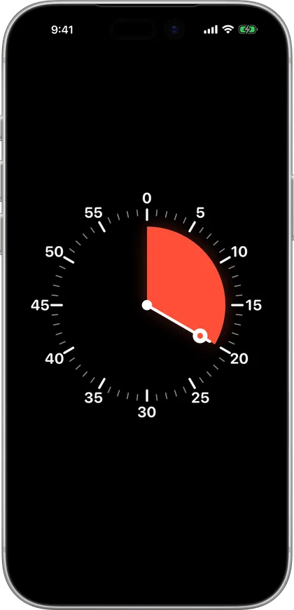 Otso's Midnight face on iPhone: black with a hot coral glow