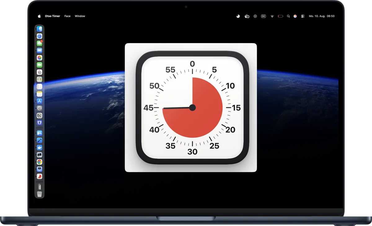 Otso as a small floating desk timer on a Mac